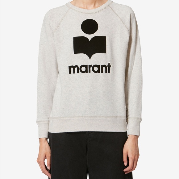 Étoile Isabel Marant Beige MILLYNY SWEATSHIRT with Black Logo - Picture 6 of 13